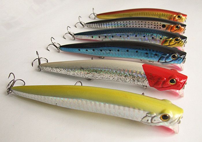 Fishing lure Popper Bait Fishing Tackle Minnow Bait Hard Plastic bait Floating type China Hook 20g/12.5cm for Salt and Fresh water fishing