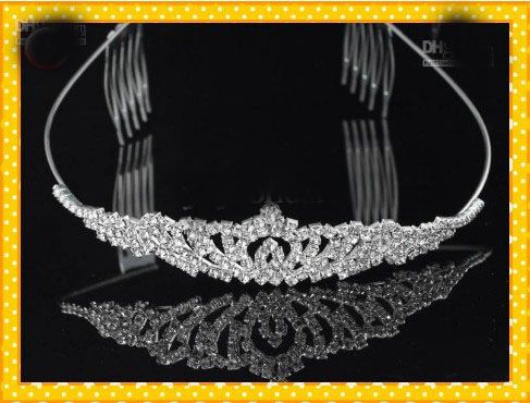 Wholesale - 2013 In Stock Royal Crowns Shiny Crystals Real Sample Bridal Wedding Tiara Tiaras Hair Accessories