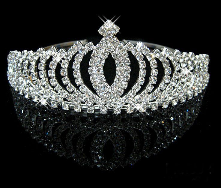 Wholesale - 2013 In Stock Royal Crowns Shiny Crystals Real Sample Bridal Wedding Tiara Tiaras Hair Accessories