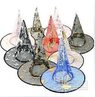 - Free shipping-Halloween Costumes Halloween Party Props Cool Witches Wizard Hats Various Color Hot Sale