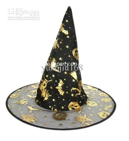 - Free shipping-Halloween Costumes Halloween Party Props Cool Witches Wizard Hats Various Color Hot Sale