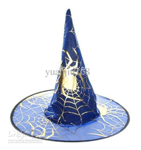 - Free shipping-Halloween Costumes Halloween Party Props Cool Witches Wizard Hats Various Color Hot Sale
