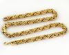 Large Gold Plated Stainless Steel Cool Biker Square byzantine Chain Necklace 8mm 24'' Heavy huge jewelry for men's holidy gifts