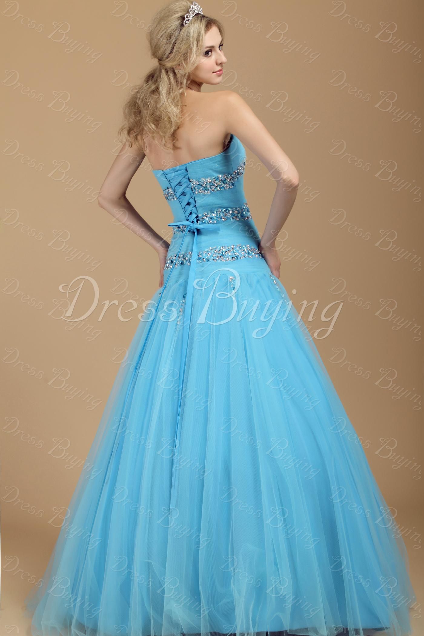2014 2015 Hot Sell!!!Beautiful Corset Beads Bodice Light Sky Blue A Line Ball Gown Sweetheart