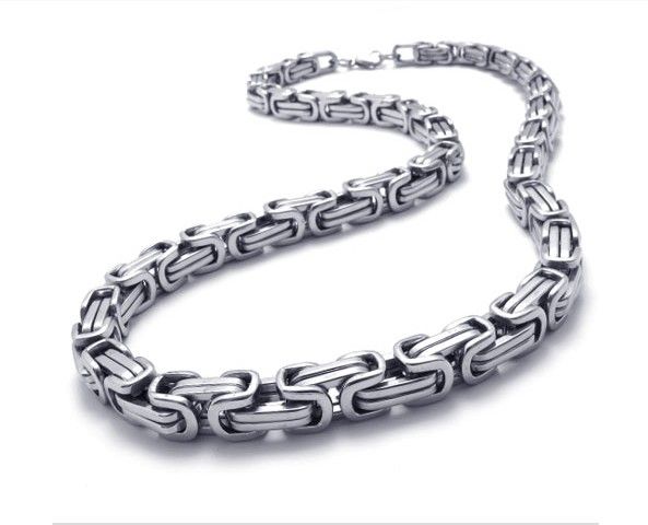 Продвижение по продажам! Мужское ожерелье 8,5 мм византийская цепочка 100% ювелирных изделий из нержавеющей стали