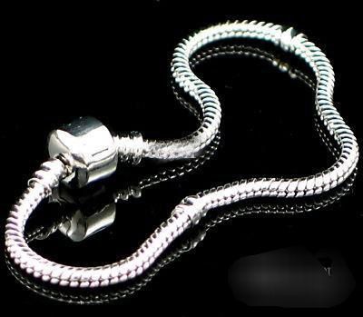 925 Silver Bracelet European Style Bead Fit 3mm Snake Chains Bracelet Mixed Size 7.0-8.5inch 