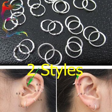 2019 Wholesale Fashion 925 Pure Silver Sleeper Small Hoop Earrings