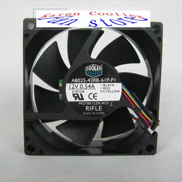 

CoolerMaster A8025-42RB-61P-P1 MGT8012ZR-W25 12V 0.54A 8025 8CM Вентилятор охлаждения PWM FA08025M12LPA 0.45A