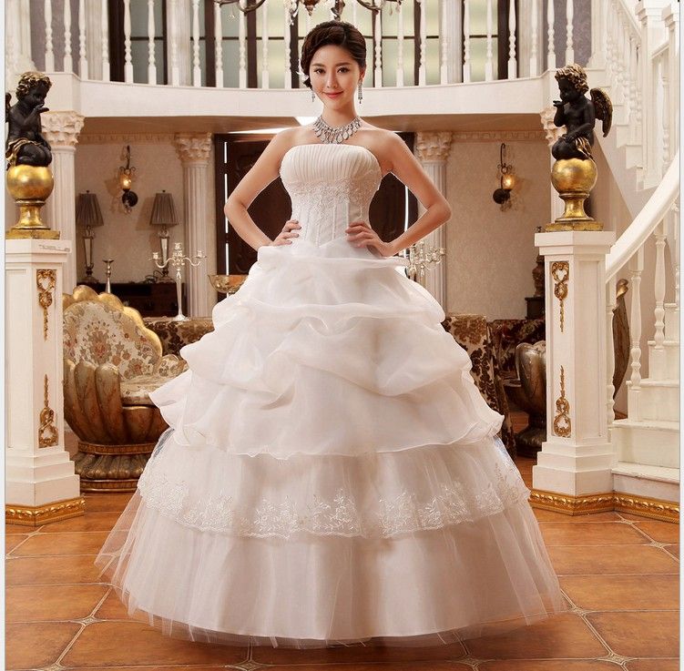 Grosshandel Braut Brautkleider Schone Tragerlose Weisse Hochzeits Sleeveless Elegantes Susse Prinzessin Auf Fussboden Eingewickelten Kasten Ballkleid Hochzeits Kleid W 2 Von Adam Source 28 64 Auf De Dhgate Com Dhgate