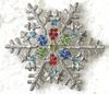 Wholesale C927 CLEAR CRYSTAL RHINESTONE SNOWFLAKE FLOWER PIN BROOCH WEDDING PARTY JEWELRY GIFT & PENDANT MULTICOLOR