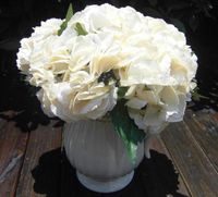 10 pcs 32cm / 12.6 "Comprimento Flores artificiais Simulação única pintura conchas Hydrangea Silk flores decoração de casamento em casa