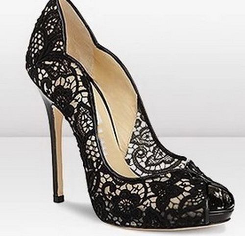 Acquistare Offerta Speciale Allingrosso Scarpe Da Sposa Pizzo Nero Ondulato  Peep Toe Pompe Primavera Scarpe Da Donna Sexy Con Tacco Alto Scarpe Da Sposa  EUR 31 45 Economico | Consegna Veloce E