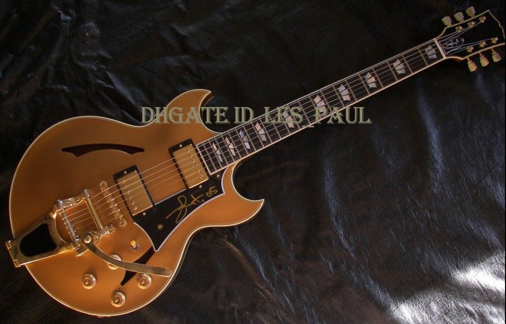 Ebony Custom Inlay Gold Hardware Carved Maple Top Archtop Custom Johnny