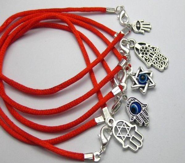 

items 100pcs mixed kabbalah hand charms red string good luck bracelets men and women lucky bracelet, Golden;silver
