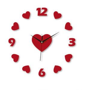 Orologio da parete a forma di cuore con orologio da parete in acrilico muto per regali di nozze spedizione gratuita