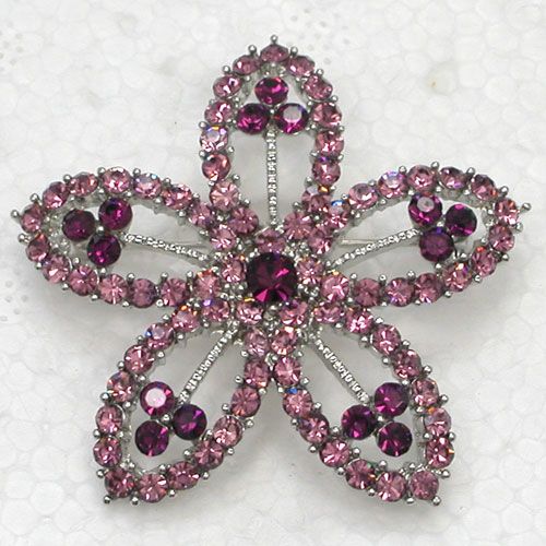 Wholesale Crystal Rhinestone Bridesmaid Wedding Party prom Brooches Fashion costume Flower Pin Brooch jewelry gift C817