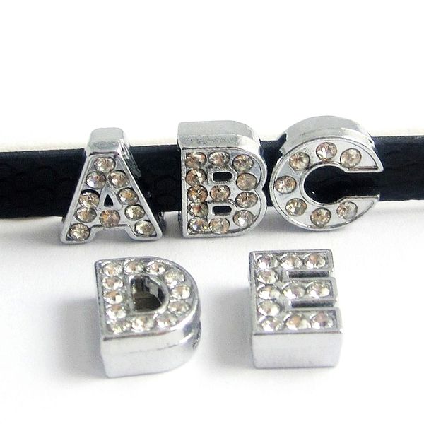 

Factory Price 26PCS10MM Full Rhinestone Slide Letter DIY accessory Fit 10mm Dog Collar & Wristband & Belt / Fast LSSL02*26
