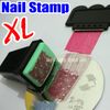 NEW XL Square Nail Stamp & Scraper Rectengular Rubber Stamper for BIG Image Designs Transfer Polish Nail Art Stamping Plate Print Template