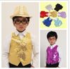 5 Stück Kinder Jungen Mädchen Kinder Pailletten Weste Kostüme Leistung Kleidung