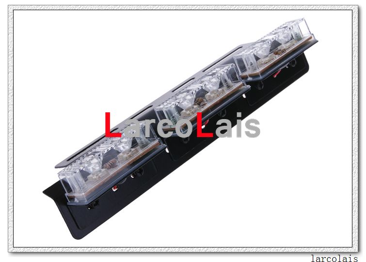 Amber White 2 x 6-LED-Anzeige blinkt Blitzlicht-Notgrill-Auto-LKW-Licht-Lichter 6 LED