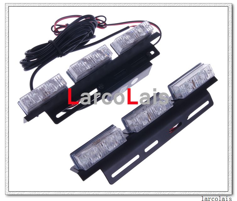 Larcolais neue 2 x 6 LED-Anzeige Flashing Flash Strobe Notfall Grille Auto LKW Licht Lichter LED Auto Licht