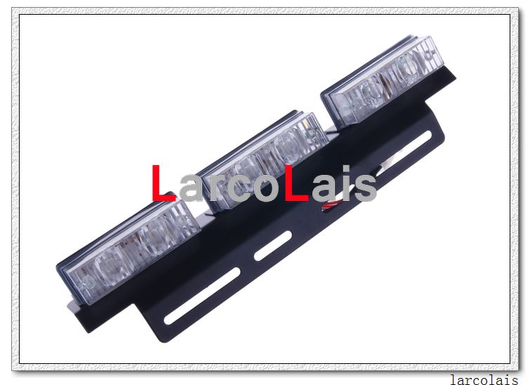 Amber White 2 X 6LED Indicator Flashing Flash Strobe Emergency Grille Car Truck Light Lights 6 LED8469884