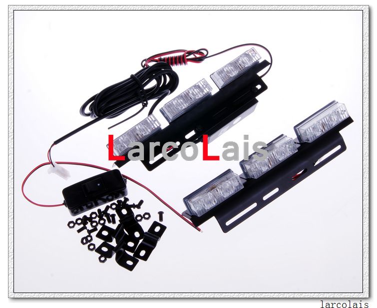 6x22 LED Parrilla Estroboscópica Flash Advertencia EMS Camión de Coche Luz Intermitente Luces 6 x 22LED