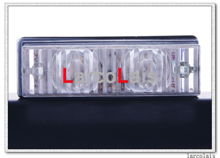 Nouvel Ambre Blanc 2 x 6-LED Indicateur Clignotant Flash Stroboscope Urgence Grille Voiture Camion Light Lights 6 LED