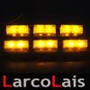 Biały Amber Określ komentarz kolor 2 x 6-led Wskaźnik Miga Strobe Emergency Grille Car Cartrive Light Lights 6 LED