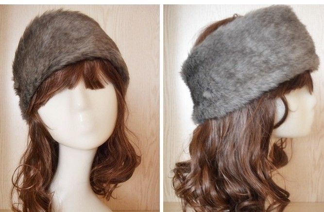 Luxury Faux Fur Headband Head Bands Kepsar Mode Apparel Cap Hat Mixed Color 10st / # 3400