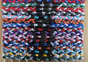 Promotion - 400pcs / lot mix 16 Designs Baseball Sport Titanium 3 Rope Flätat GE Halsband RT096