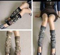 Wholesale Autumn winter deer Christmas Knitted Leg Warmers Stocking Socks Boot Covers Leggings Tight pairs mixed colors