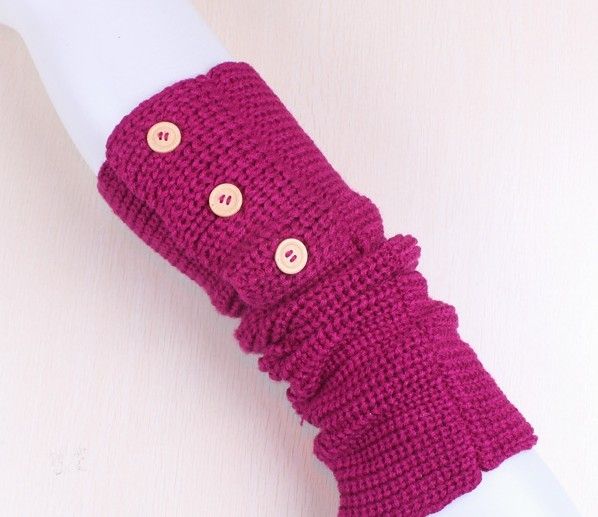 Kış katı düğme tasarım Örme Bacak Isıtıcıları Stocking Çorap Boot Tozluk Sıkı 24 çift / grup karışık renkler # 3436