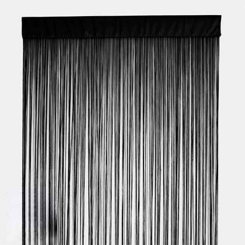 100 Polyester Black String Curtain Fringe Curtain Panel For