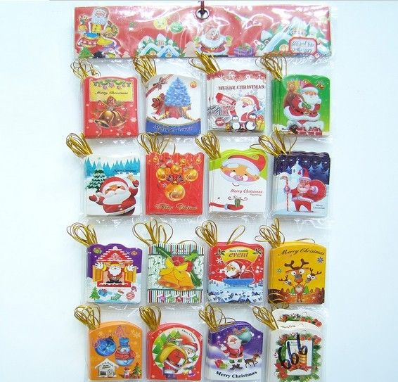 lot 5cm5cm Santa cards Christmas tree ornaments Christmas hanging labels wishes cards selling at factory 7760258