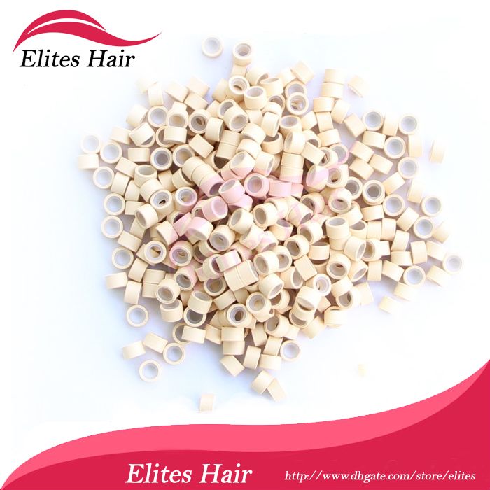 Queen Hair Mix Color 5mm Silikon Micro Rings Feather Micro Rings Pärlor / feb001