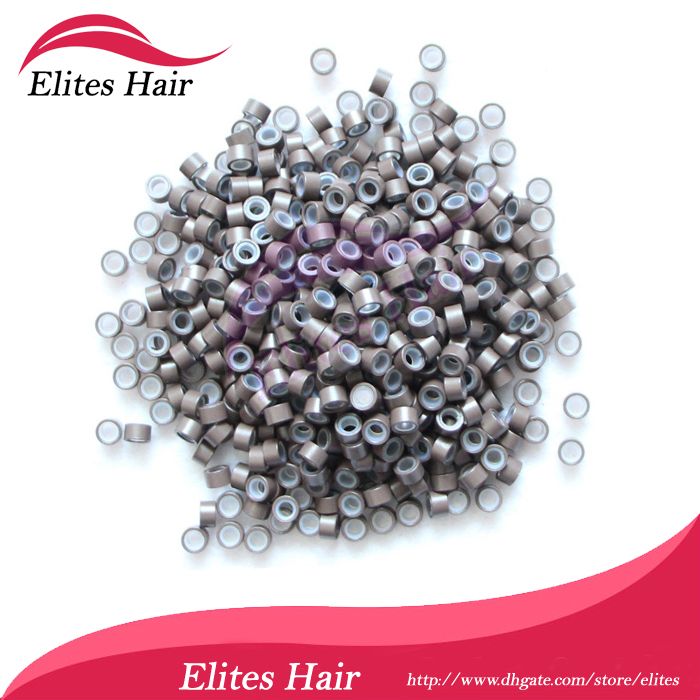Queen Hair Mix color 5mm silicone micro rings Feather micro rings beads FEB001