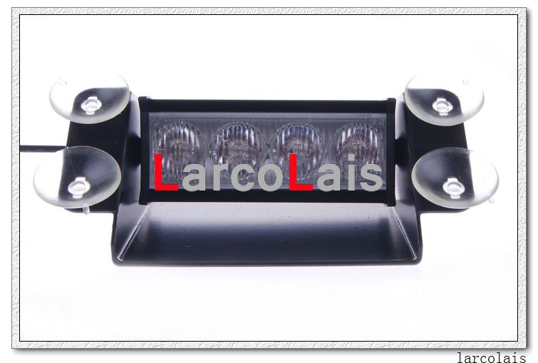 Amber White 4 LED Strobe Flash Advertencia EMS Coche Camión Luz Intermitente Bomberos Faros de niebla 4LED