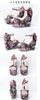 EU30 A 43 Mulheres Plus Size Floral Prints T-Strappy Alta Plataforma Wedges Sandálias de Salto Sapatos de Presente de Natal