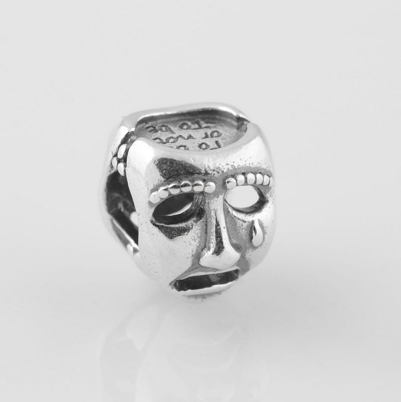 Authentic S925 Stamped Sterling Silver Theatre Drama Mask Charm Bead
