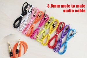 3 mm Dual Male Aux Audio Cable Glod Plated m ft Car Extension Cord Cables via DHL