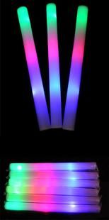 LED Foam Stick Colorful Flashing Batons Red Green Blue Light Up Sticks Festival Party Decoration Concert Prop