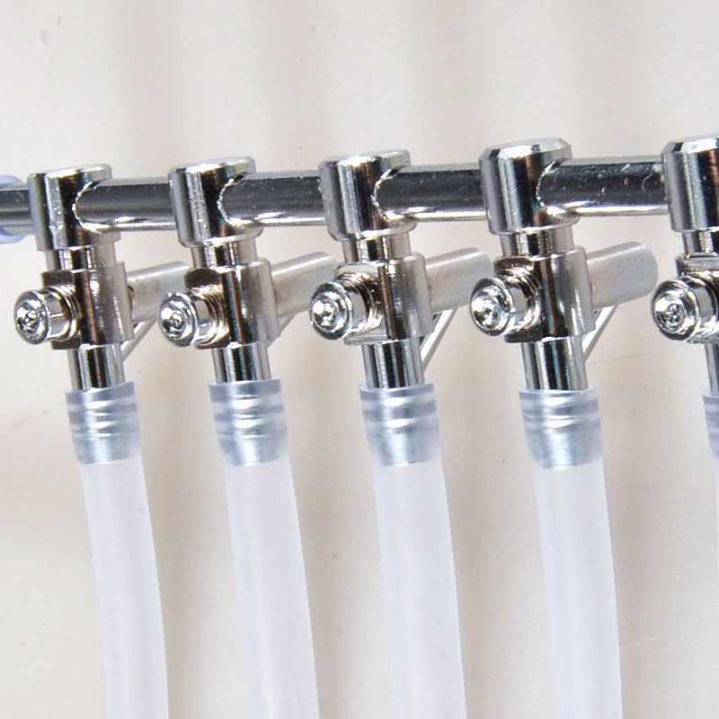 Stainless Steel Air Valve 5outlet With Switch Regulator For Aquarium