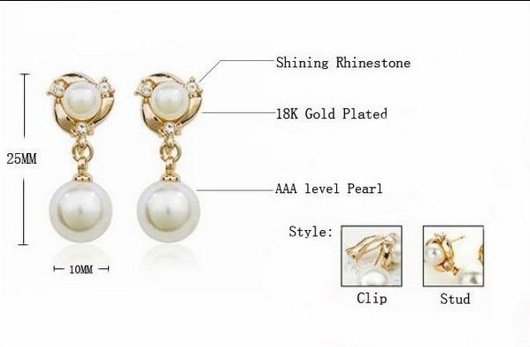 Wholesale - 2013 New Arrival 14K Gold plated Pearl Jewelry Set Include One Piece Necklace & One Pairs Earrings #YB04S