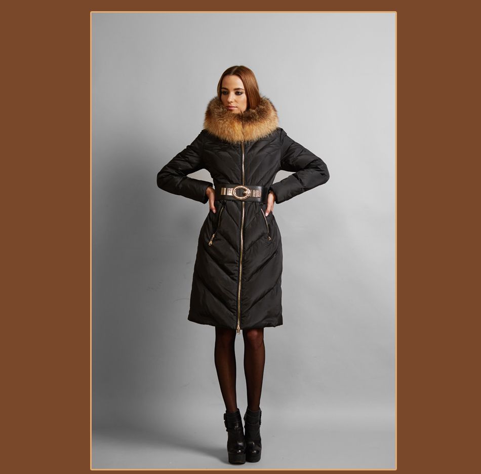 Exports Russia Luxury Women Long Down Coat Winter Warm Outwear Overcoat