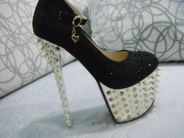 Womens Waterproof Dress Shoes Diamond 16CM High Heels Shoes Lady 2014