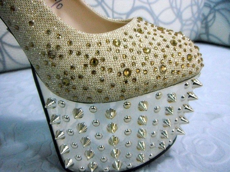 Womens Waterproof Dress Shoes Diamond 16CM High Heels Shoes Lady 2014