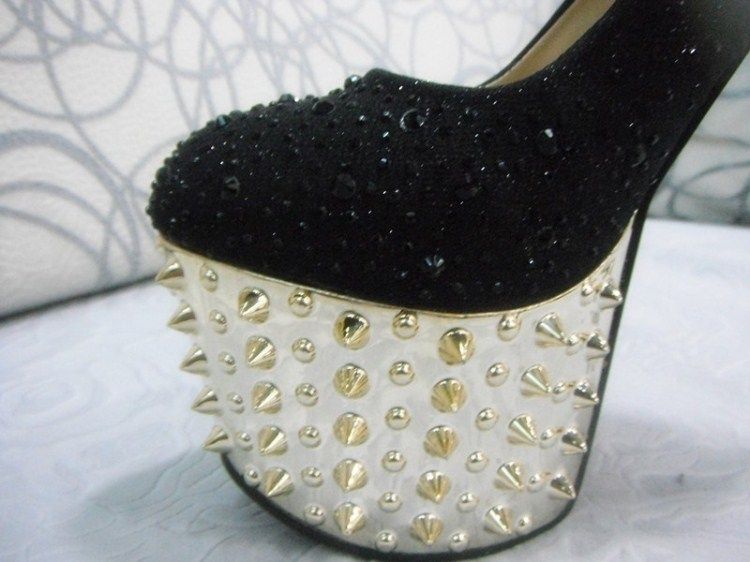 Womens Waterproof Dress Shoes Diamond 16CM High Heels Shoes Lady 2014