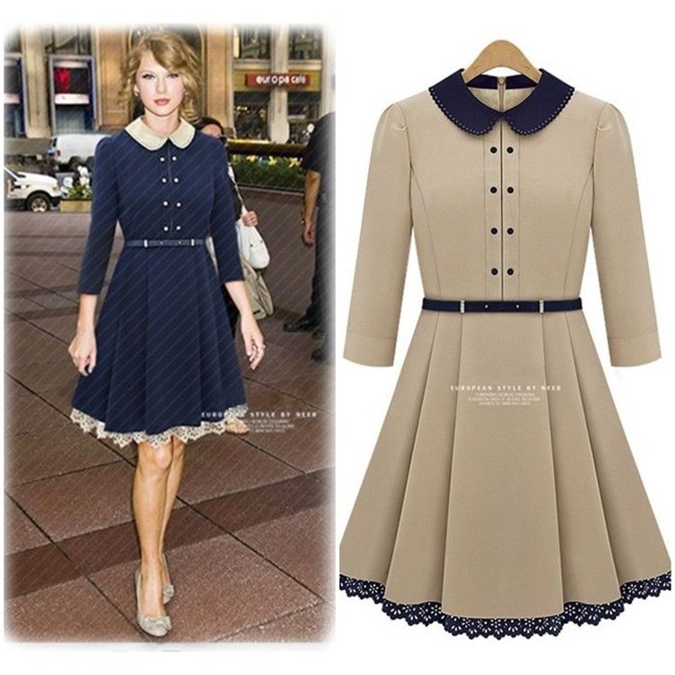 black peter pan collar dress long sleeve