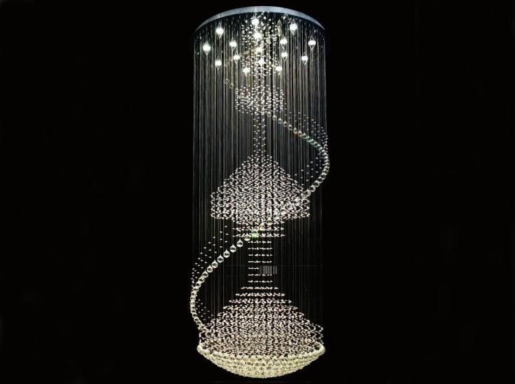 Dia 80/90 / 100cm duplex a doppia elica design rotondo in cristallo pendenti attico scale lampada droplight luci hotel villa lampada lly04